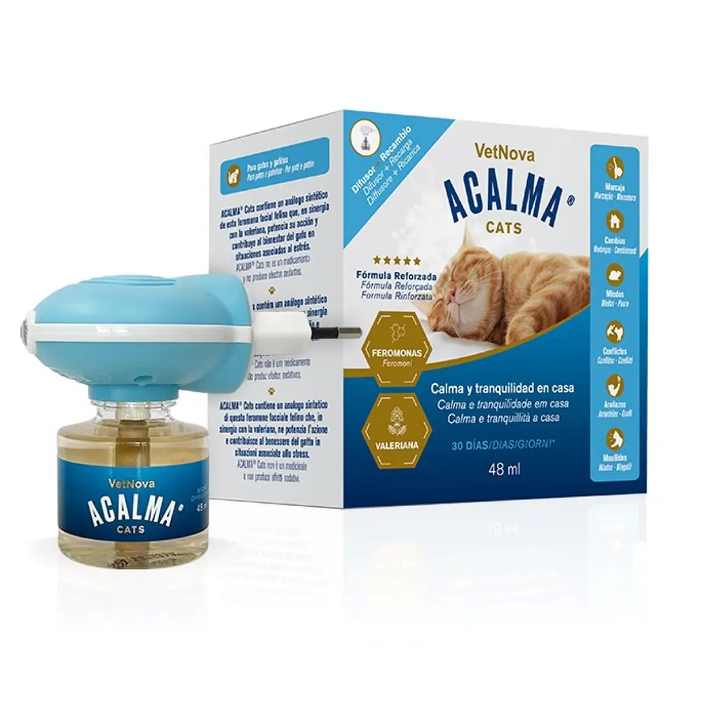 Acalma – Recambio y difusor Acalma calma y tranquilidad para gatos 48 ml.
