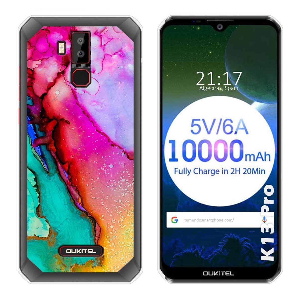 Tumundosmartphone Funda Gel Tpu para Oukitel K13 Pro diseño Mármol 15 Dibujos