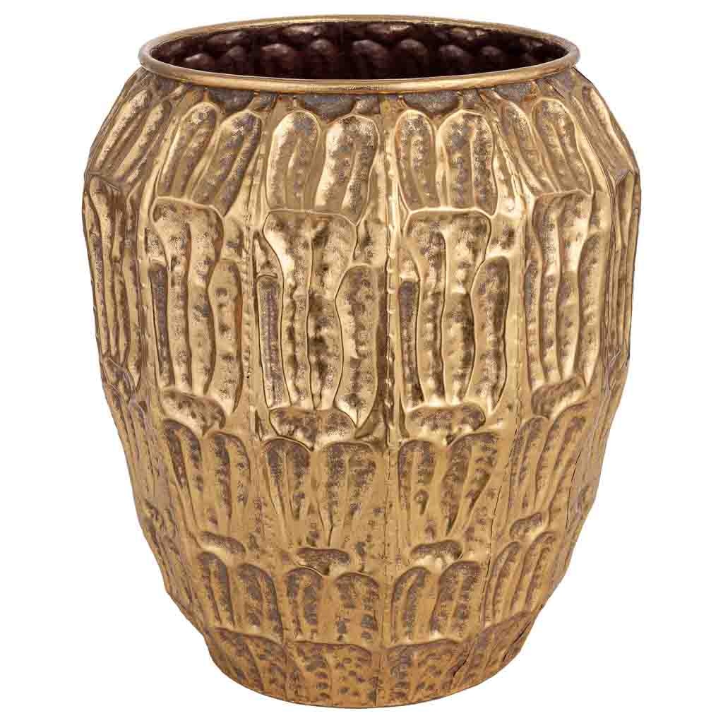 Wonderlust Deco - Macetero de metal dorado 36x36x41 cm Dorado 35.5x35.5x41h cm