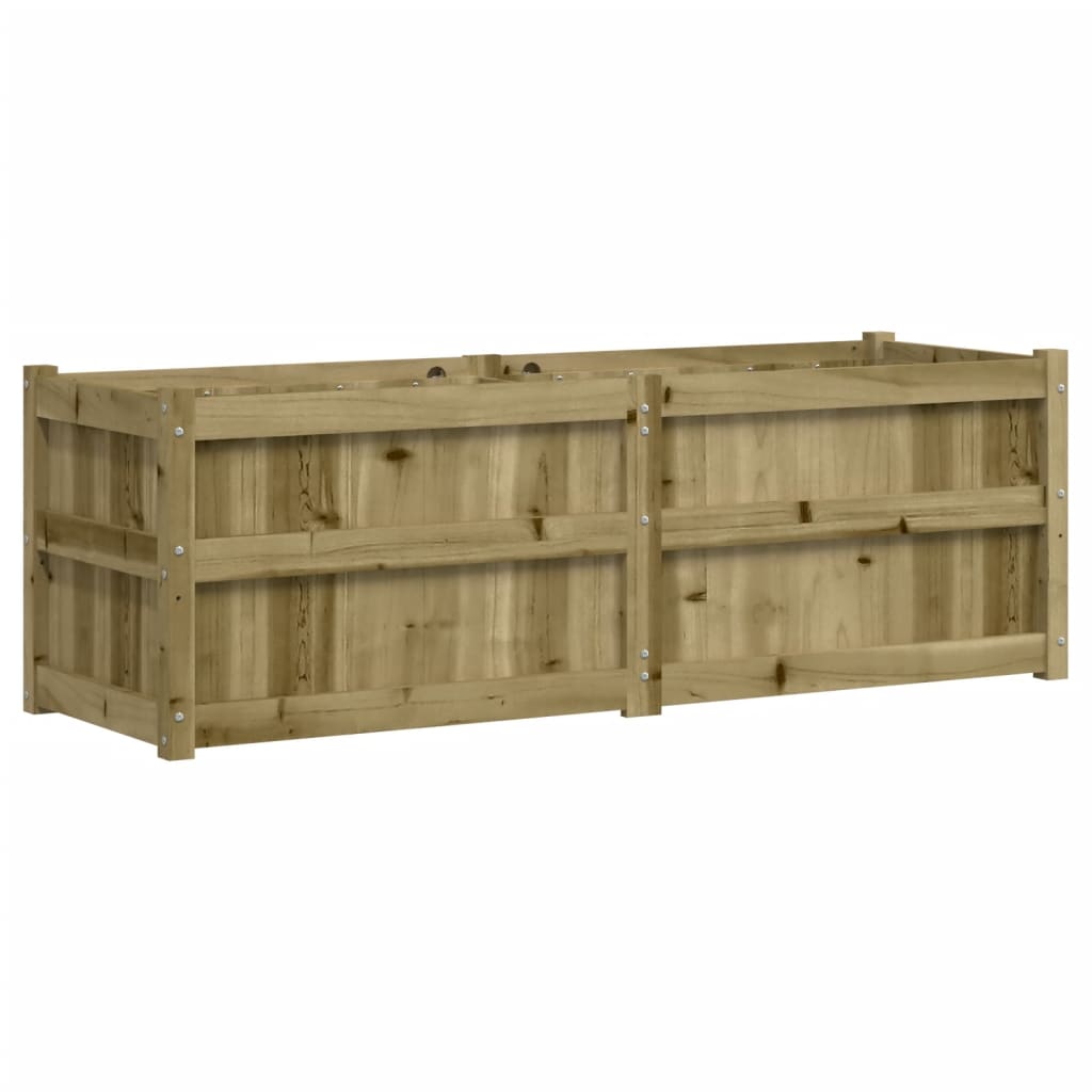 vidaXL Jardinera madera maciza de pino 150x50x50 cm Color Pino natural,  Pino blanco,  Marrón pino y mas