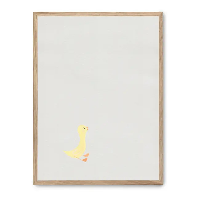 Cuadro a duckle 30x40cm, Póster impreso en papel de primera calidad de 180gr, montado sobre marco de madera MDF acabado roble., Infantil - Bebé