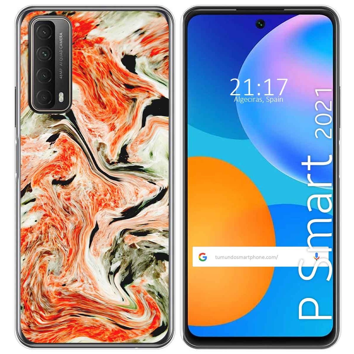 Tumundosmartphone Funda Gel Tpu para Huawei P Smart 2021 diseño Mármol 12 Dibujos