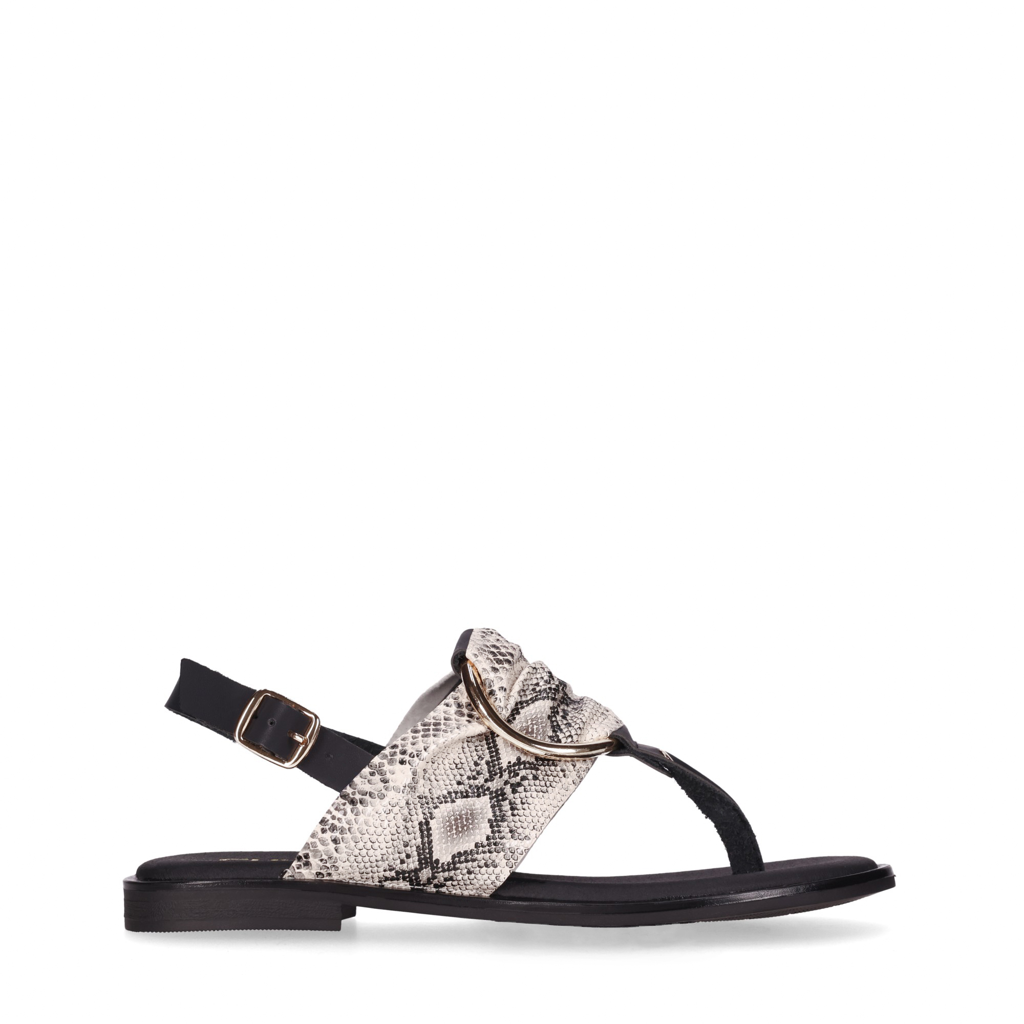 Chika10 Leather MUSAKA 22 Sandalias Planas Serpiente/Snake