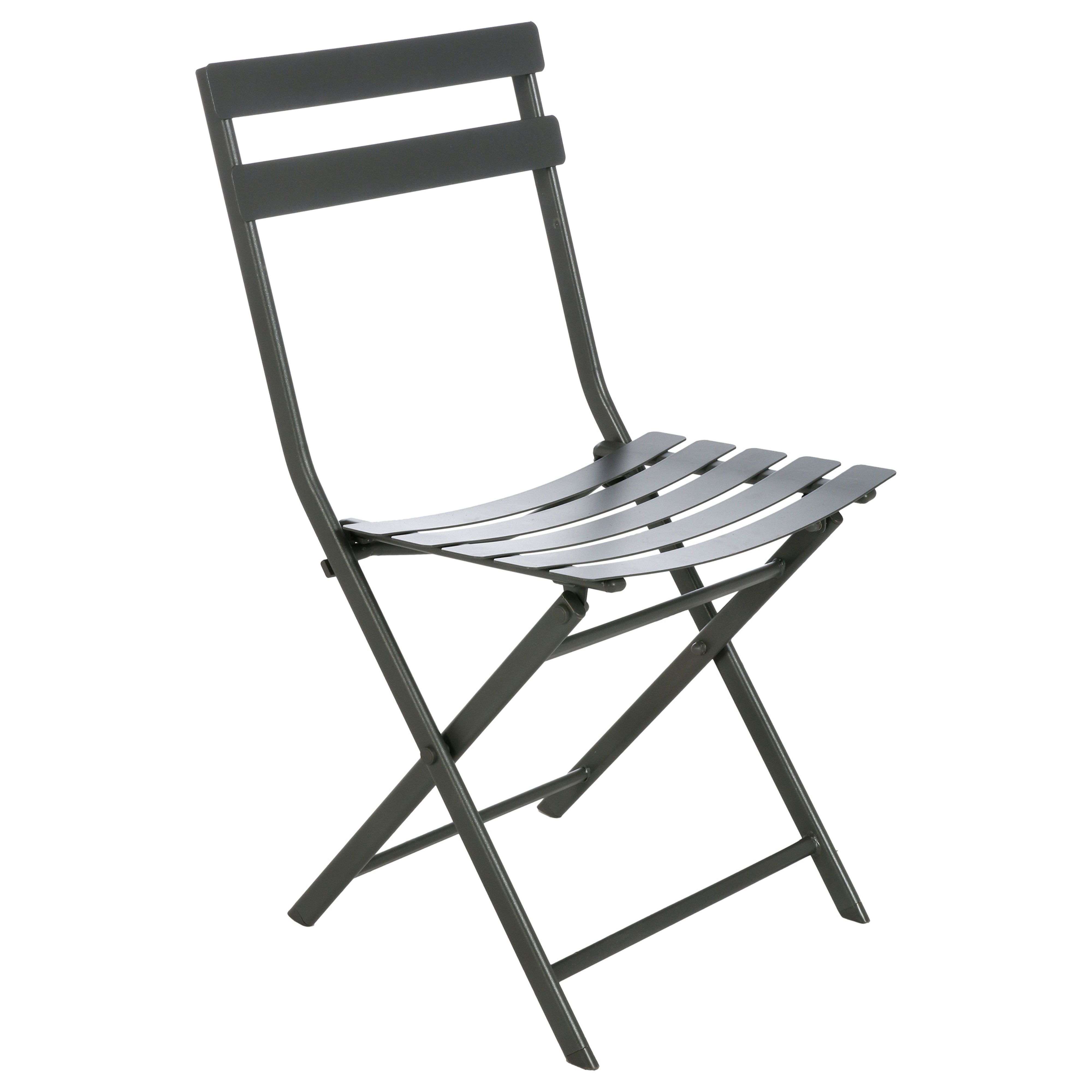 Miroytengo Pack 2 Sillas Exterior Plegable Greensboro Jardín Terraza Estilo Contemporáneo Color Gris Grafito
