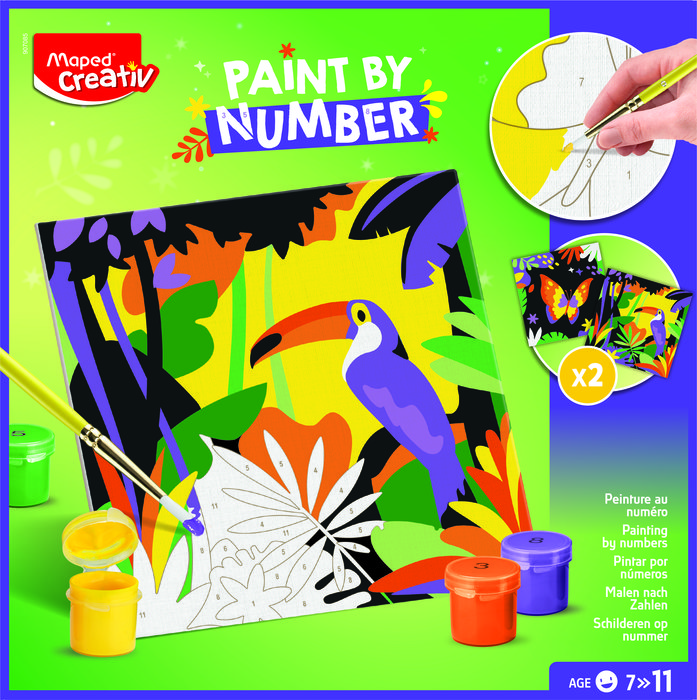 MAPED PINTAR POR NUMEROS JUNGLE LORO/MARIPOSA CREATIVE 35x235x235 Cms.