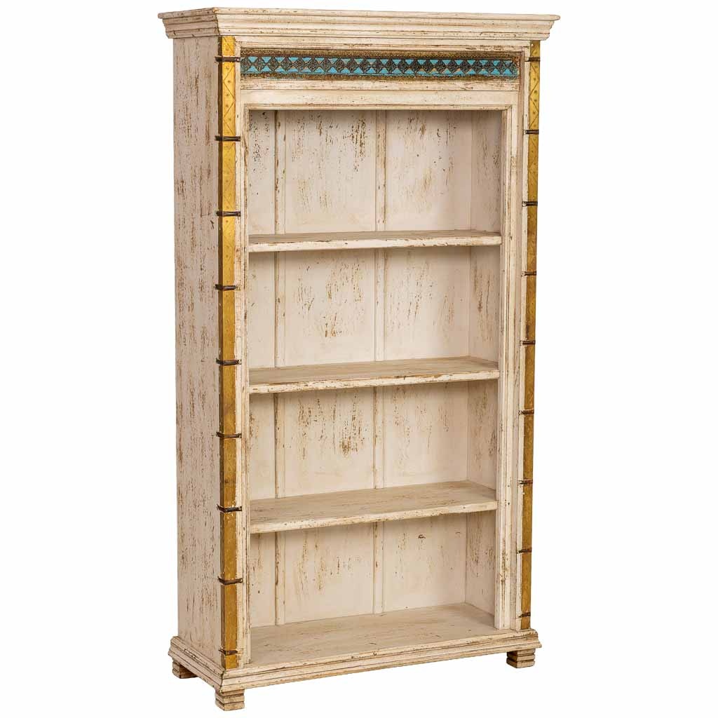Wonderlust Deco - Estantería librería de madera artesanal blanca 100x40x180h cm Blanco 100x40x180h cm
