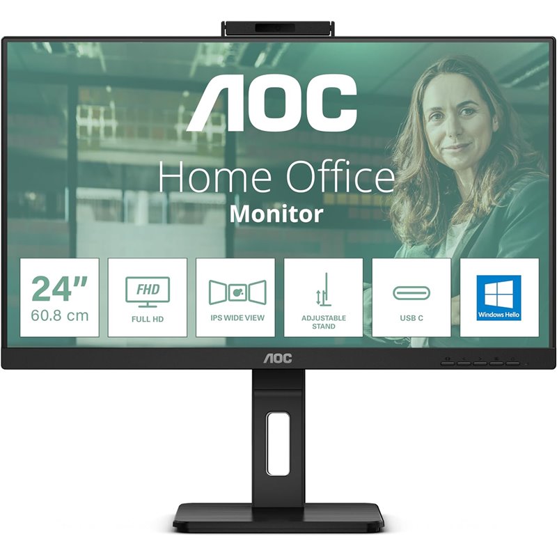 Monitor AOC 24P3CW 23.8" LED IPS FullHD 75Hz USB-C cámara web