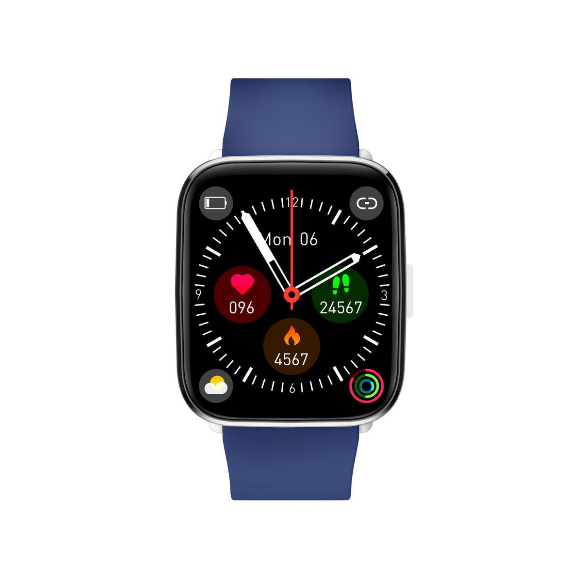 Smarts By Radiant Reloj Inteligente Golden Gate 44mm Ips Sili Navy Blue 44,00 Mm Pulsera De Silicona Azul Con Cierre De Hebilla Normal Control De Ritmo Cardiaco, Sueño Y Modos Deportivos Compatible Con Android, Ios
