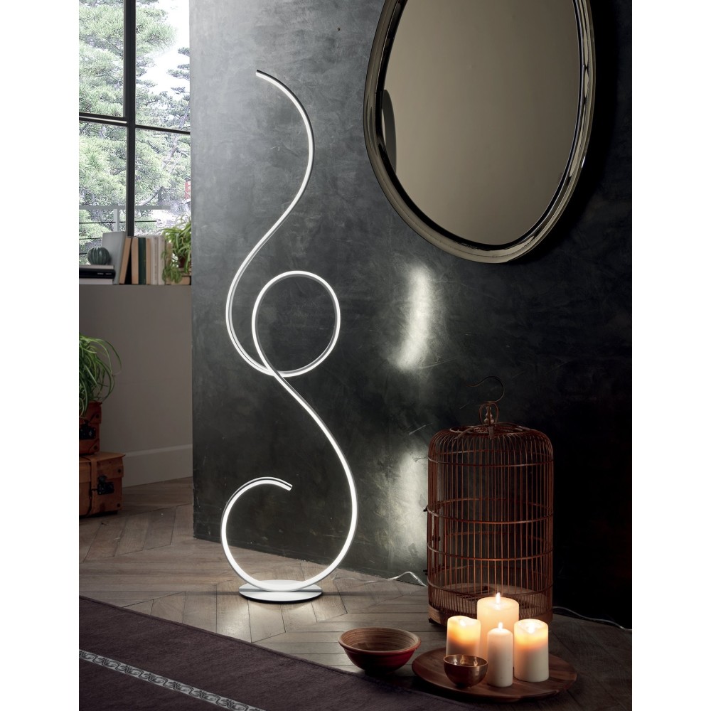 Lámpara de pie LED Flok de Ondaluce 44w 4400lm 3000K h.157cm Regulable Negro