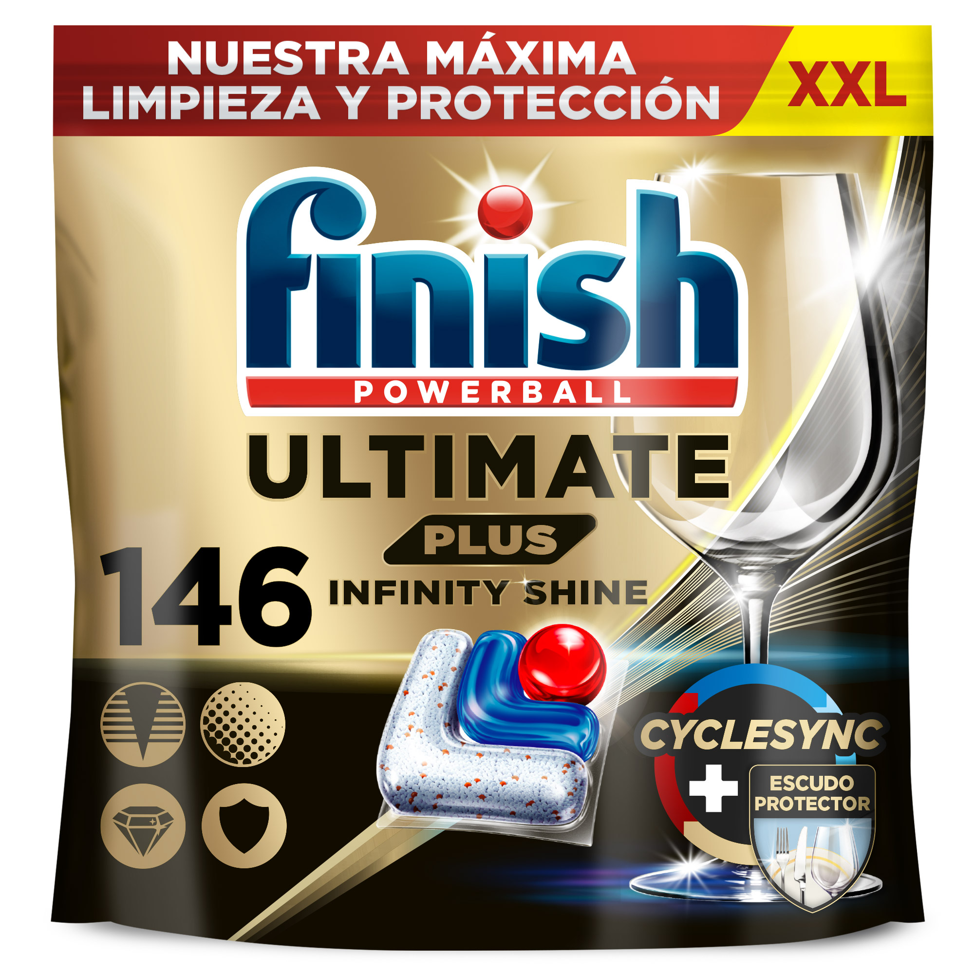 Finish Quantum Infinity Shine Pastillas para Lavavajillas 80 uds