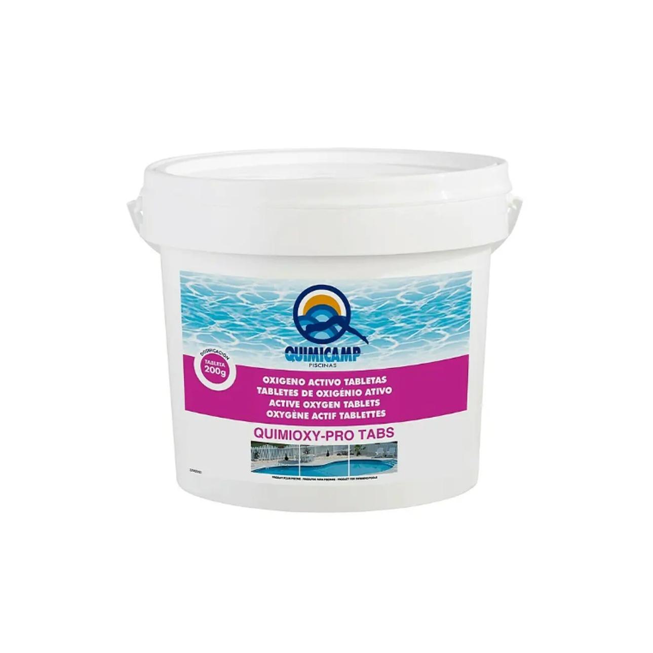 Tratamiento con Oxigeno  para piscinas tabletas de 200 gramos en envase de 5 Kilos QUIMICAMP