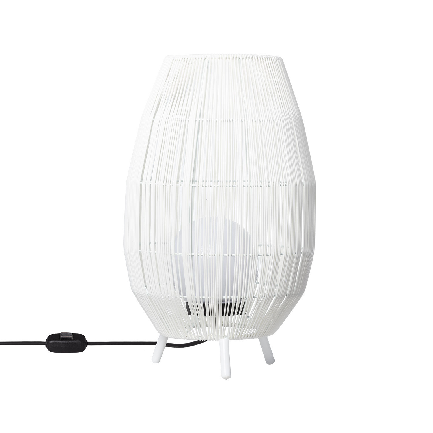 Ledkia Lámpara de Mesa para Exterior Ratán Annecy  Blanco