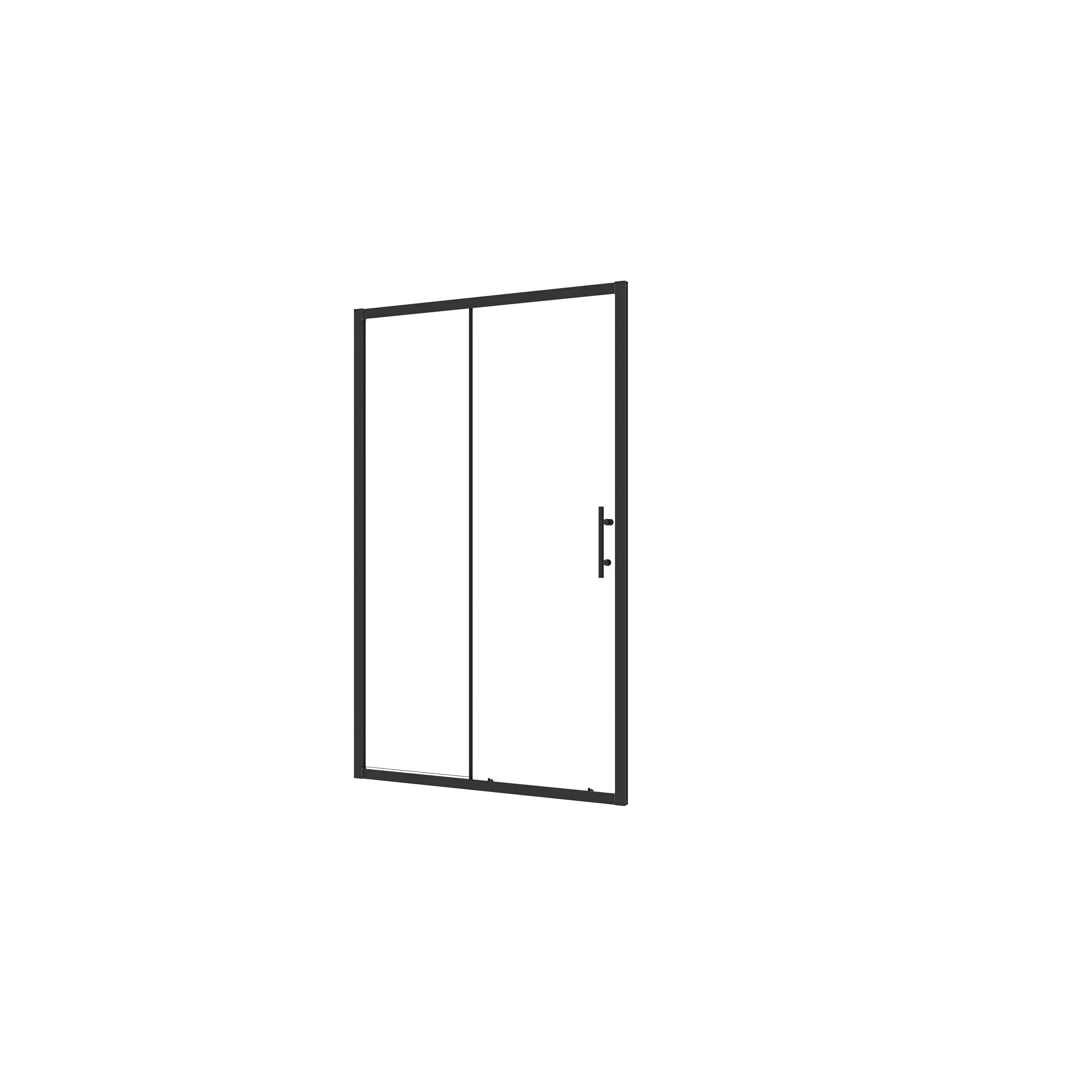 AICA Mampara de Ducha Frontal Corredera Cristal Templado 5mm Perfil Negro Mate (1060-1100)x1850mm