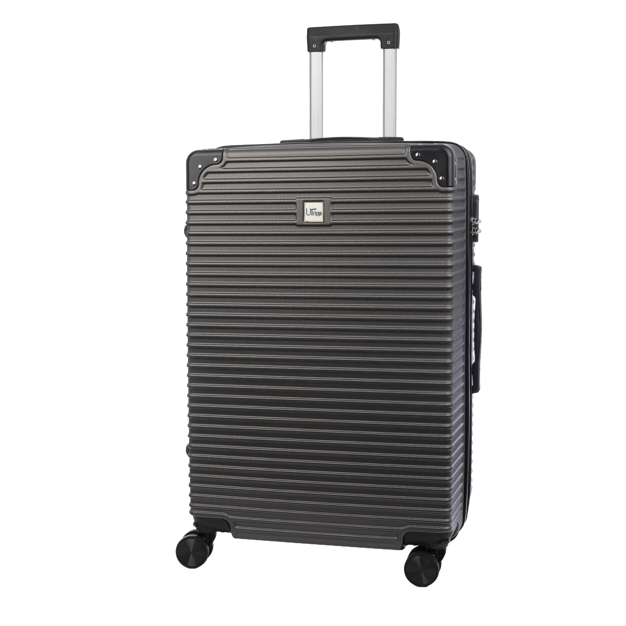 Maleta de cabina Trolley en material ligero de ABS de alta resistencia con esquinas reforzadas. Cerradura numérica y 4 ruedas dobles extraíbles y giratorias 360°.