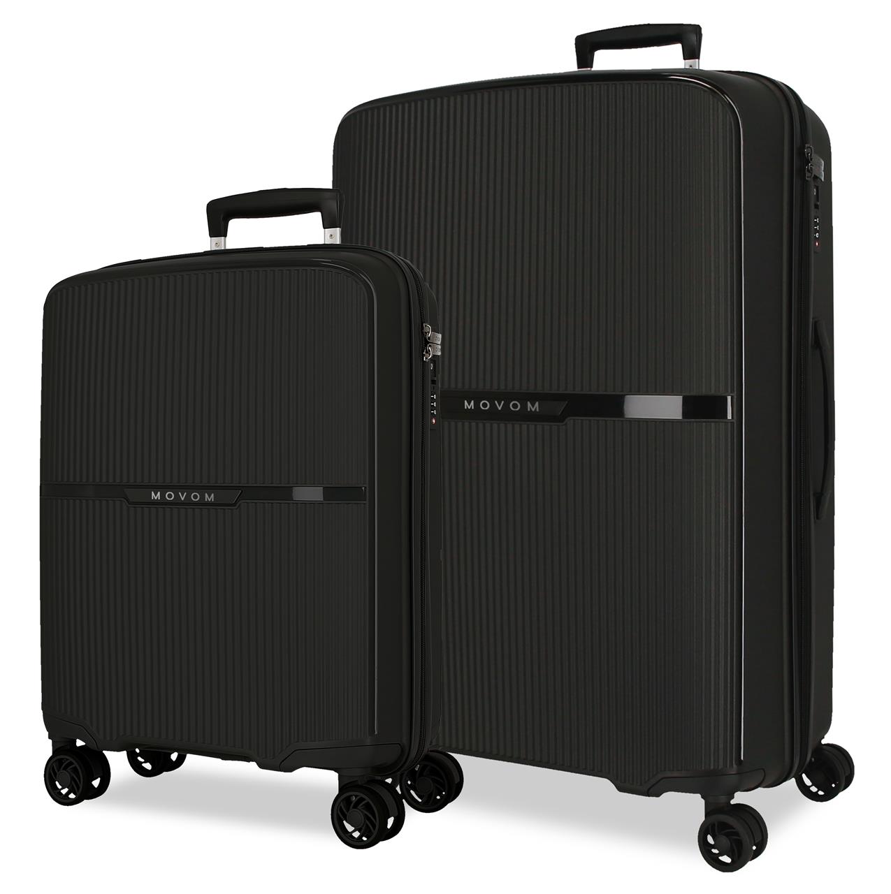 Set de Equipaje Movom Moon: Maleta de Cabina y Mediana en Polipropileno, Extensible, con Interior Organizado Ideal para Viajes