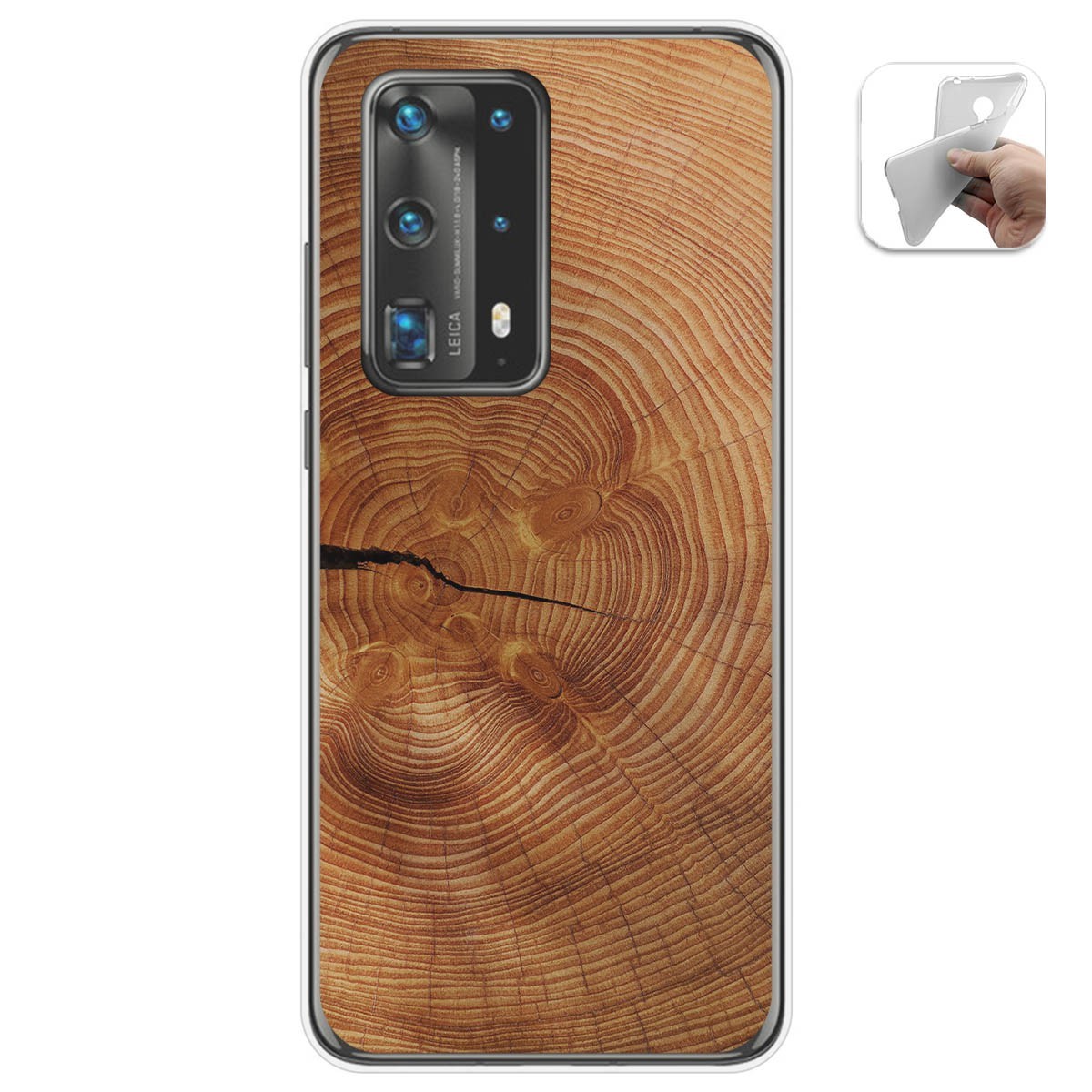 Tumundosmartphone Funda Gel Tpu para Huawei P40 Pro diseño Madera 04 Dibujos