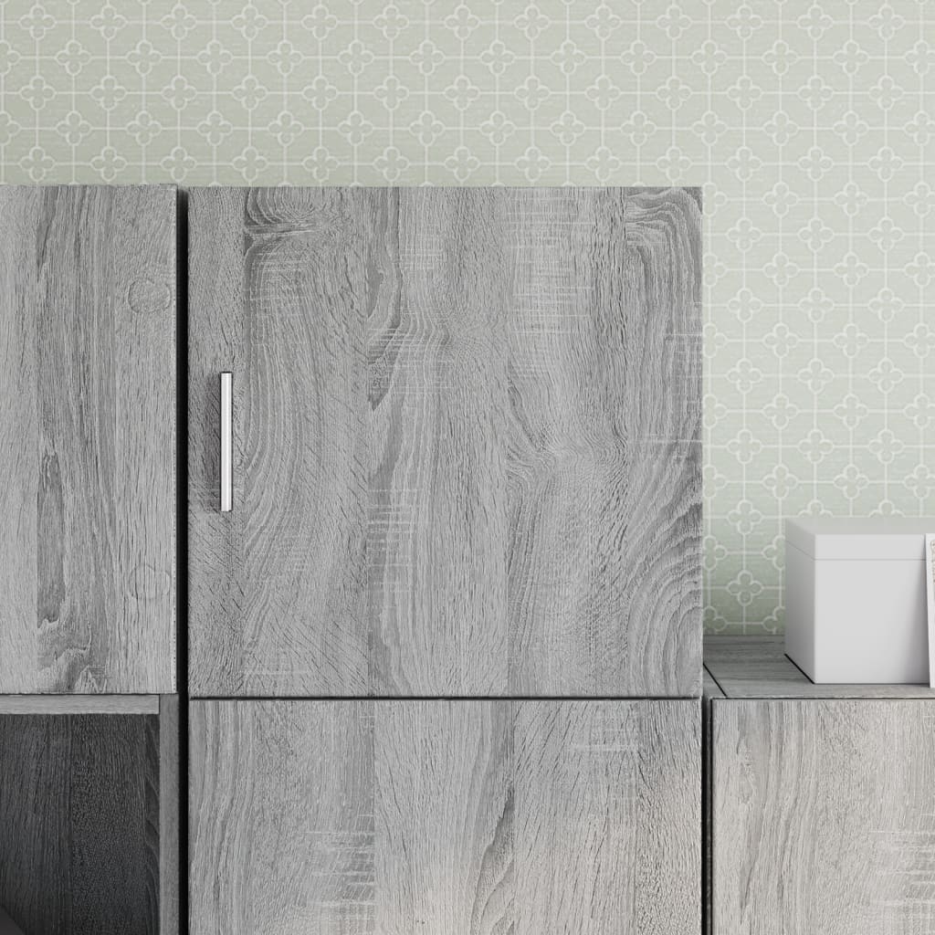 vidaXL Armario de pared madera de ingeniería 40x42,5x40 cm en color Negro/Gris sonoma/Gris hormigón y más | almacenamiento funcional diseño moderno para baño dormitorio sala