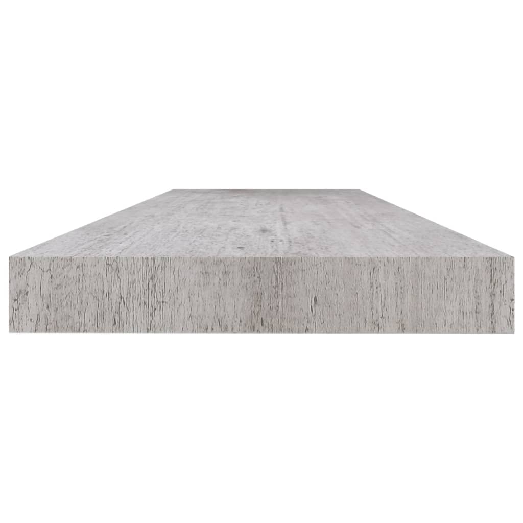 vidaXL Estante flotante pared 2 uds MDF gris hormigón 120x23,5x3,8 cm