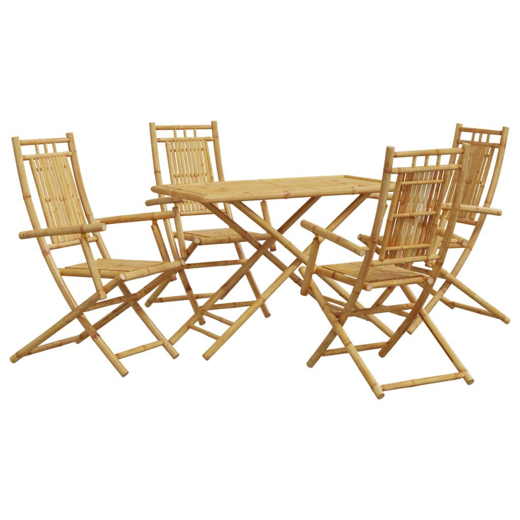 vidaXL Juego de comedor de jardín 5 piezas bambú
