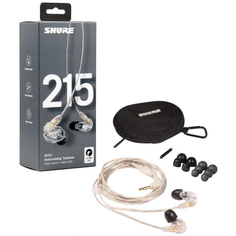 Shure Auriculares Intra-auriculares Profesionales Transparentes SE215