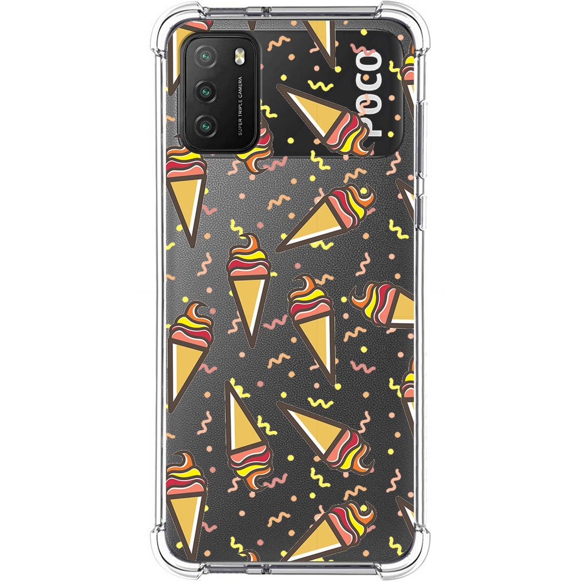 Tumundosmartphone Funda Silicona Antigolpes para Xiaomi POCO M3 / Redmi 9T diseño Helados Dibujos