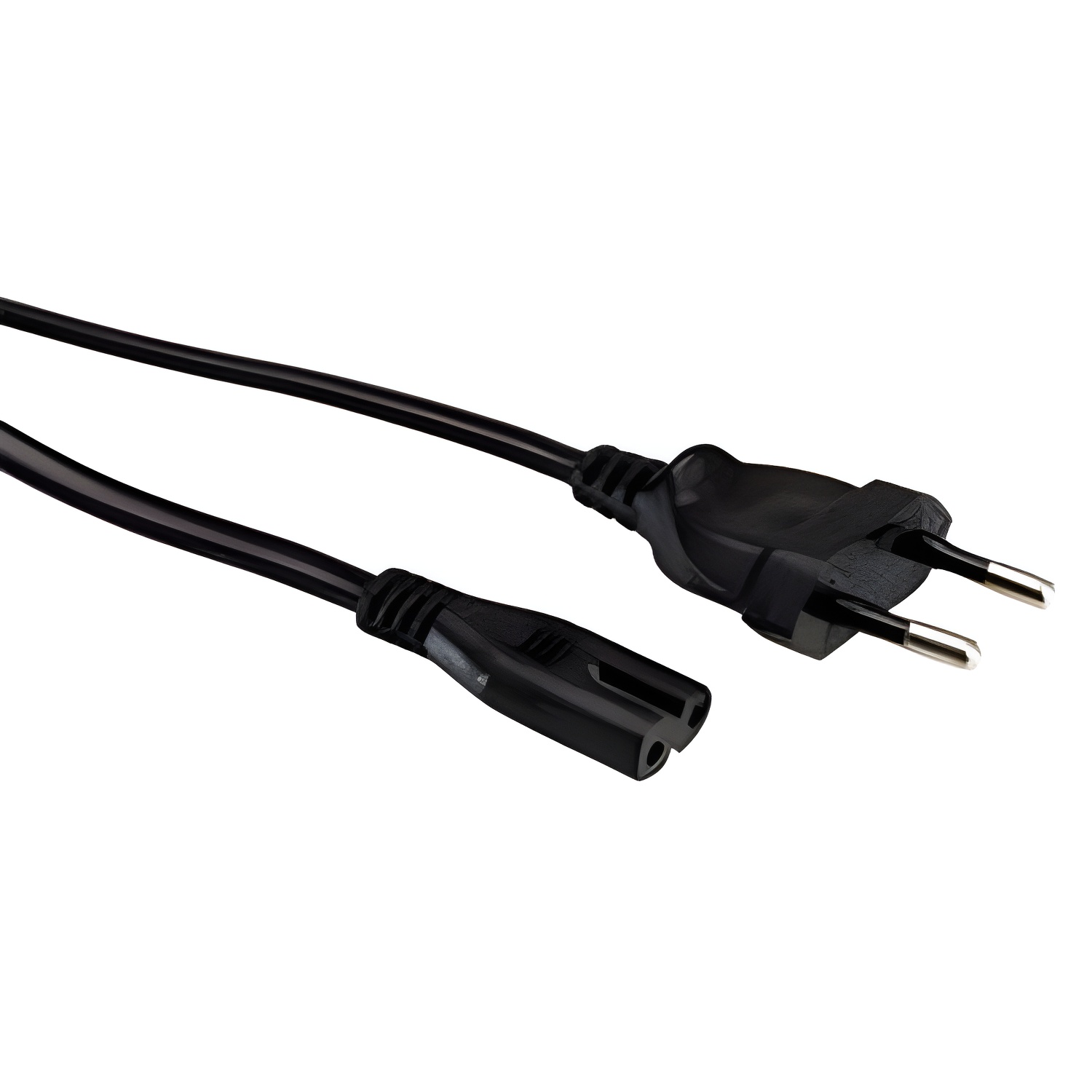 VALUE Cable de Red de Enchufe Plano Europeo a C7, 2 Polos, Negro, 3 m