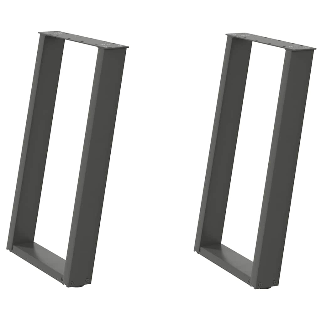 vidaXL Patas para mesa de comedor en forma de U (2 unidades) 60 x 72-73 cm, acero