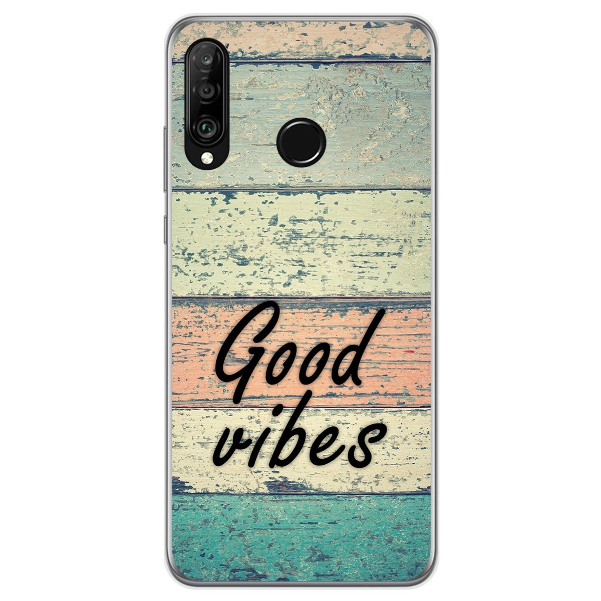 Tumundosmartphone Funda Gel Tpu para Huawei P30 Lite diseño Madera 01 Dibujos