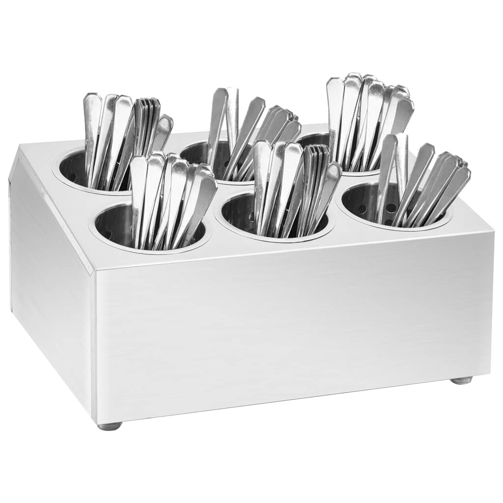 vidaXL Soporte para Cubiertos Acero Inoxidable Taco Dimensiones 26.5x30.5x20 cm (cuadrado),  50.5x15x18 cm (rectangular),  63x15x18 cm (rectangular) y mas
