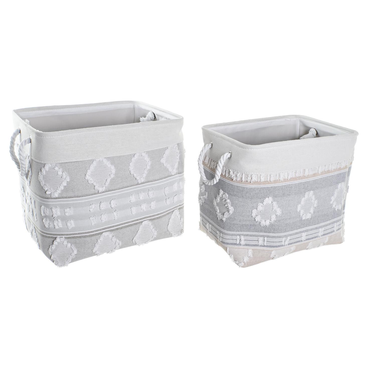 CESTA SET 2 ALGODON 45X35X40 GRIS DC200603 - EL MEJOR COMPLEMENTO PARA TU HOGAR FIJALO