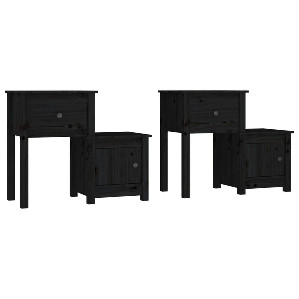 Vidaxl Mesitas de Noche 2 Unidades Madera de Pino 79,5x38x65,5 Cm Natural