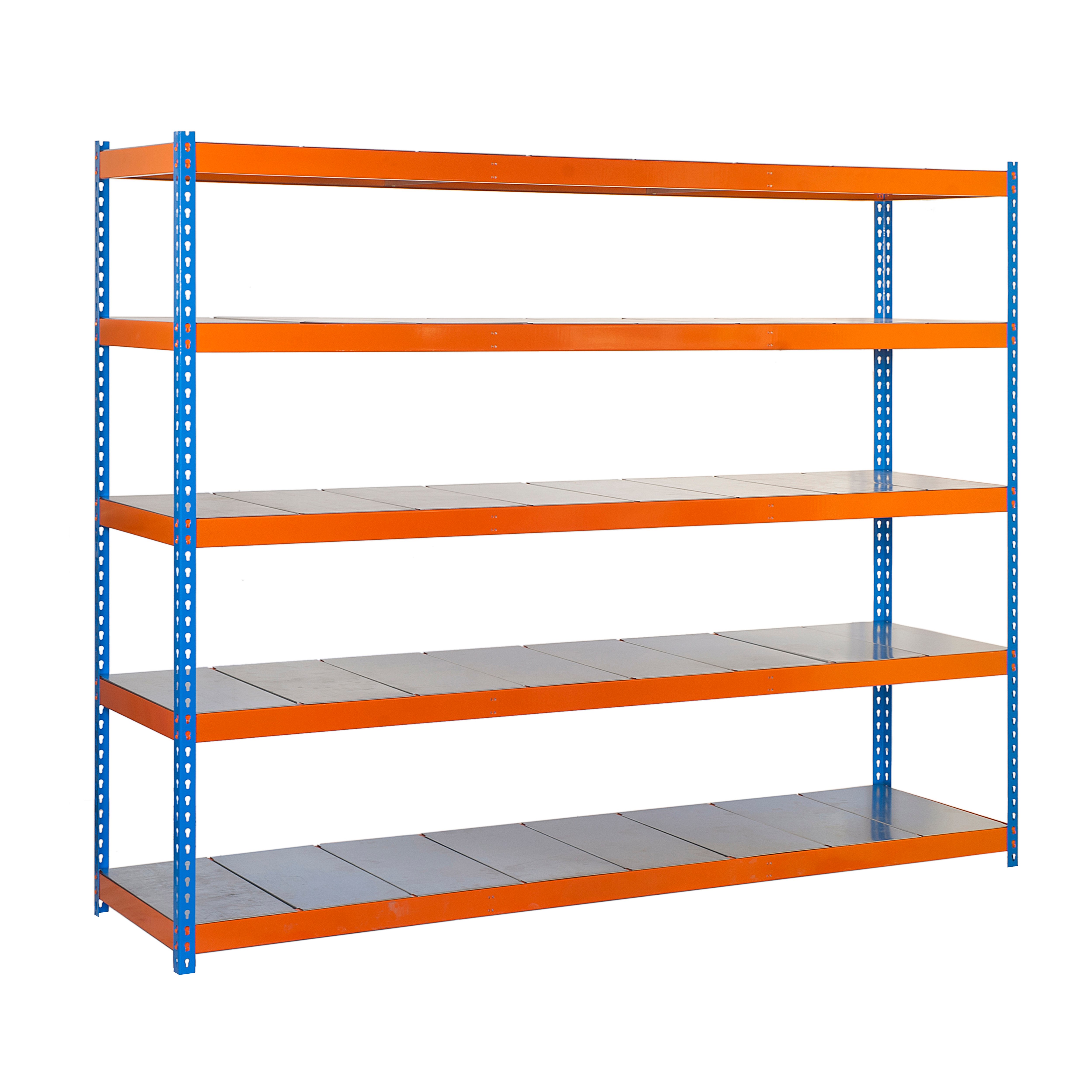 SimonRack Estanteria Metalica Almacenaje de Acero Industrial, 2000x1200x450 mm, 5 Baldas, Soporta 400 kg de Punto Flexión por balda, Galvanizado - SimonTaller