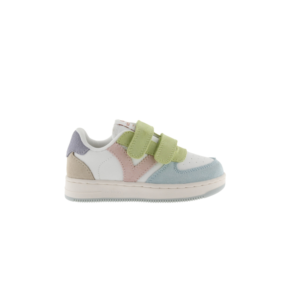 Victoria Tiempo Zapatillas de efecto piel con piezas multicolor de serraje y tiras adherentes 1124116