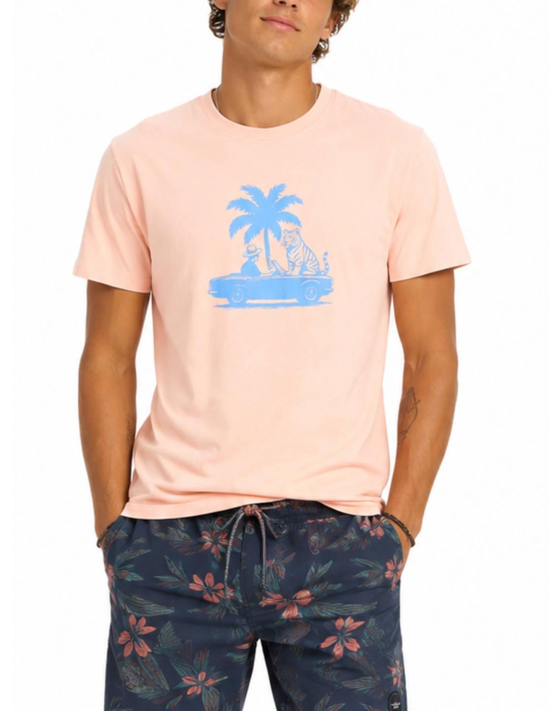Camiseta Jack&Jones Mateo naranja manga corta de hombre
