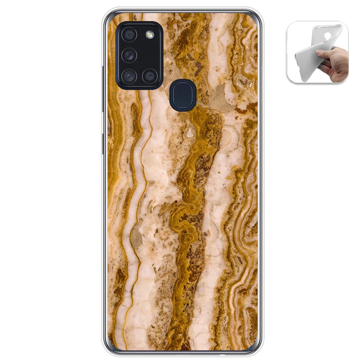 Tumundosmartphone Funda Gel Tpu para Samsung Galaxy A21s diseño Mármol 10 Dibujos