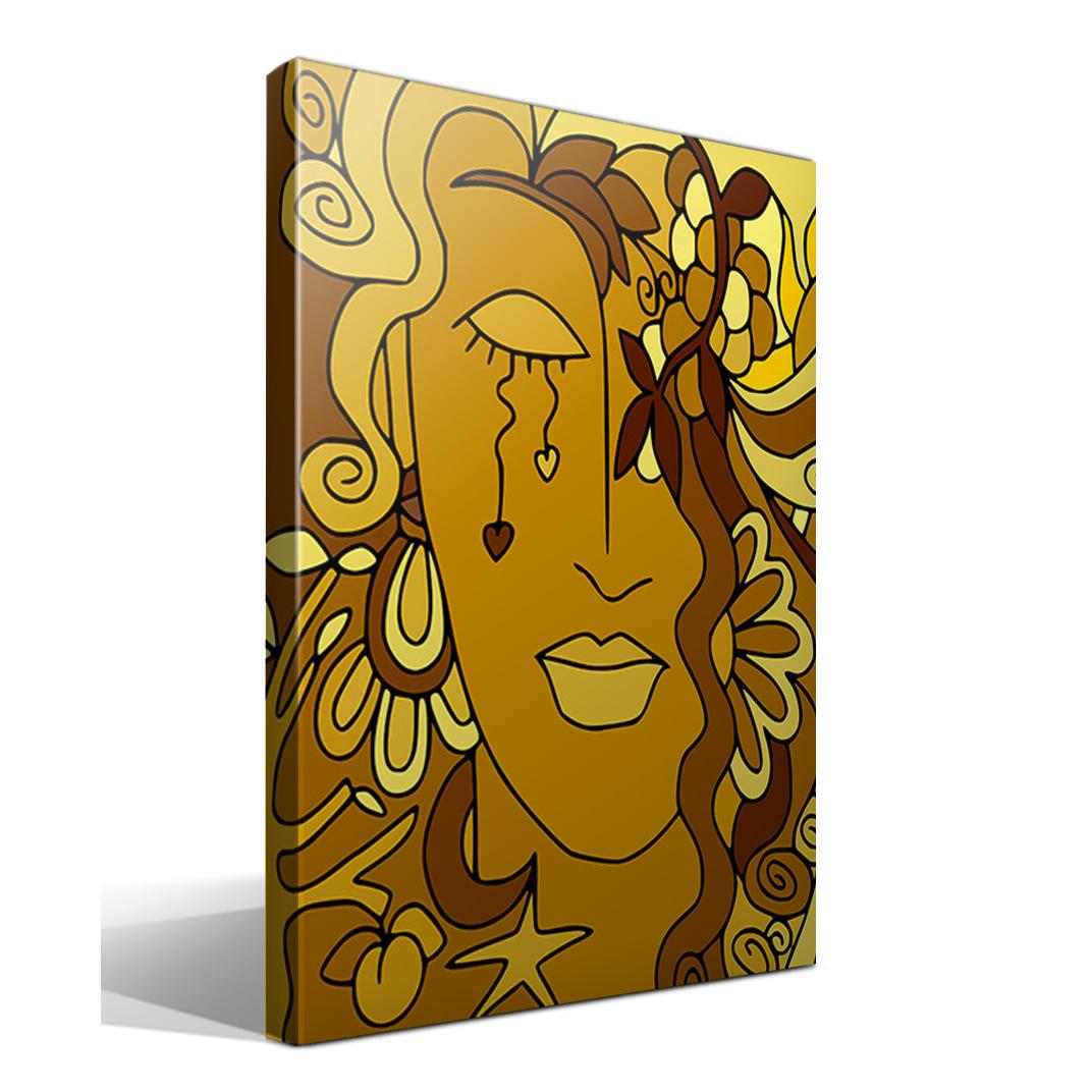 Cuadro Canvas Viso Oro - Lienzo de Algodón 100% - Impresión Fine Art Giclee - Bastidor de Madera 3x3cm - Calidad Superior