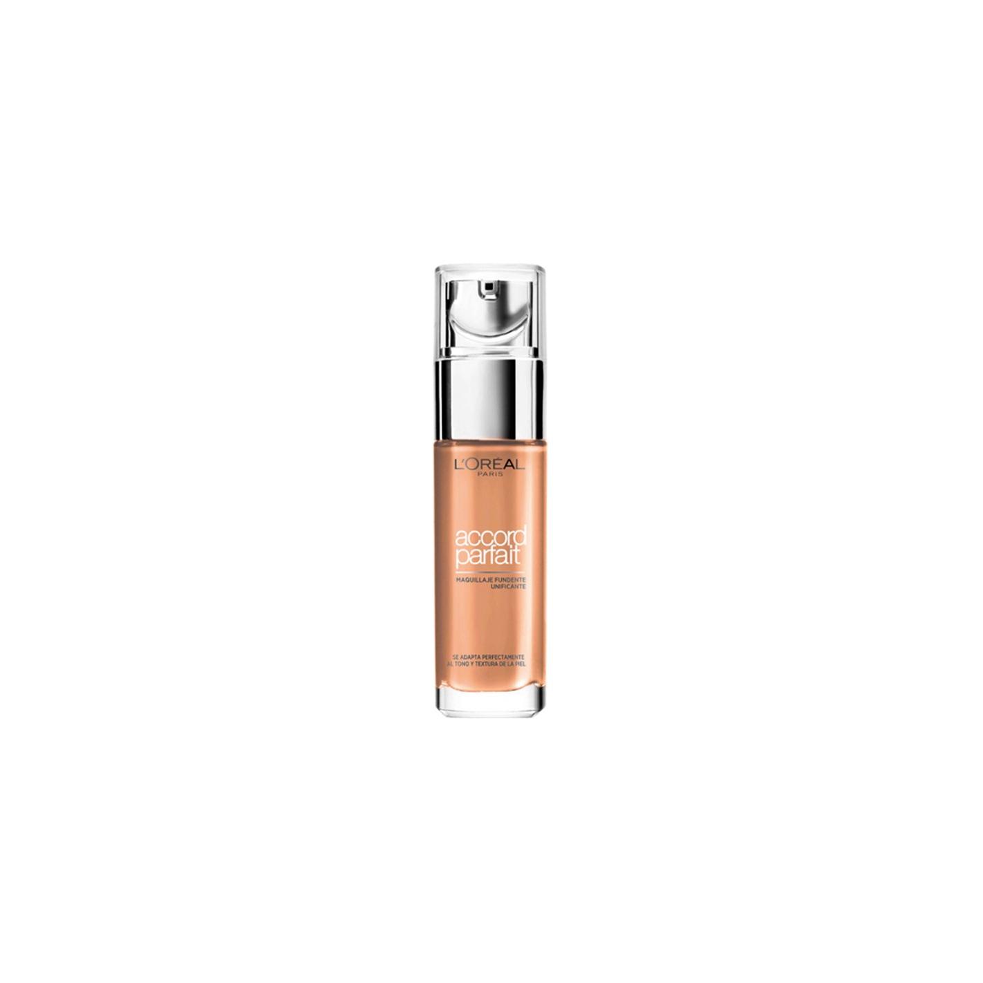 L'Oréal Paris - Maquillaje fluido Accord Perfect para rostro, textura micro-fina fundente con 3 aceites ligeros no grasos, ideal para piel normal y mixta, base maquillaje mujer de cobertura natural y duradera