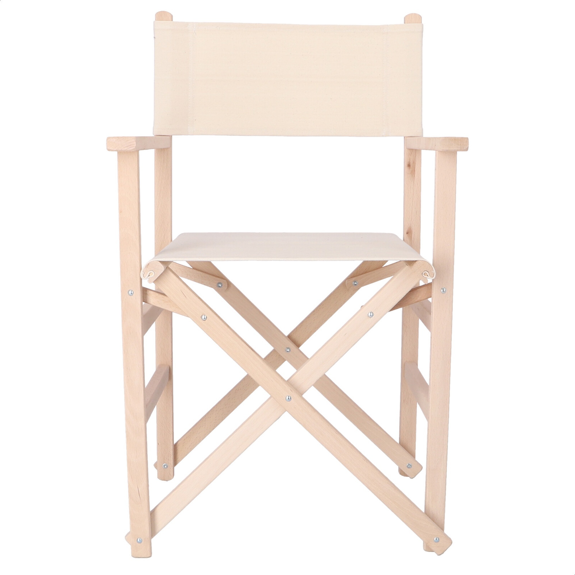 Wellhome Sillón Director Plegable Estructura Nogal con Lona Cruda 51x46x86 Cm