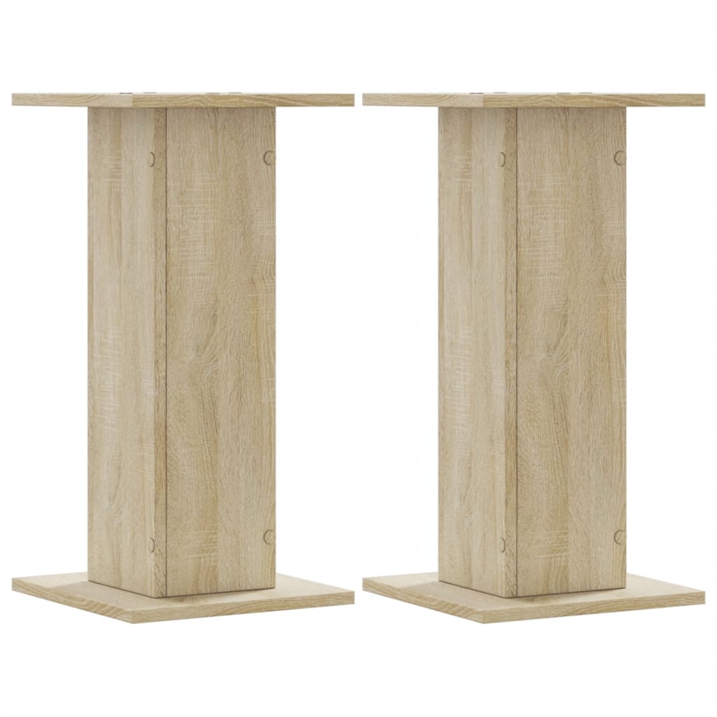 vidaXL Soportes altavoces 2 uds madera 30x30x60 cm Color Gris hormigón,  Gris sonoma,  Blanco y mas