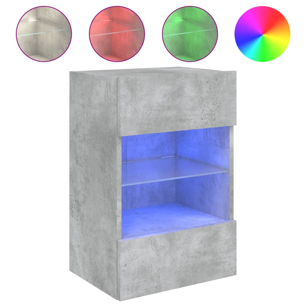 Vidaxl Mueble de TV de Pared con Luces LED 40x30x60,5 Cm - Blanco