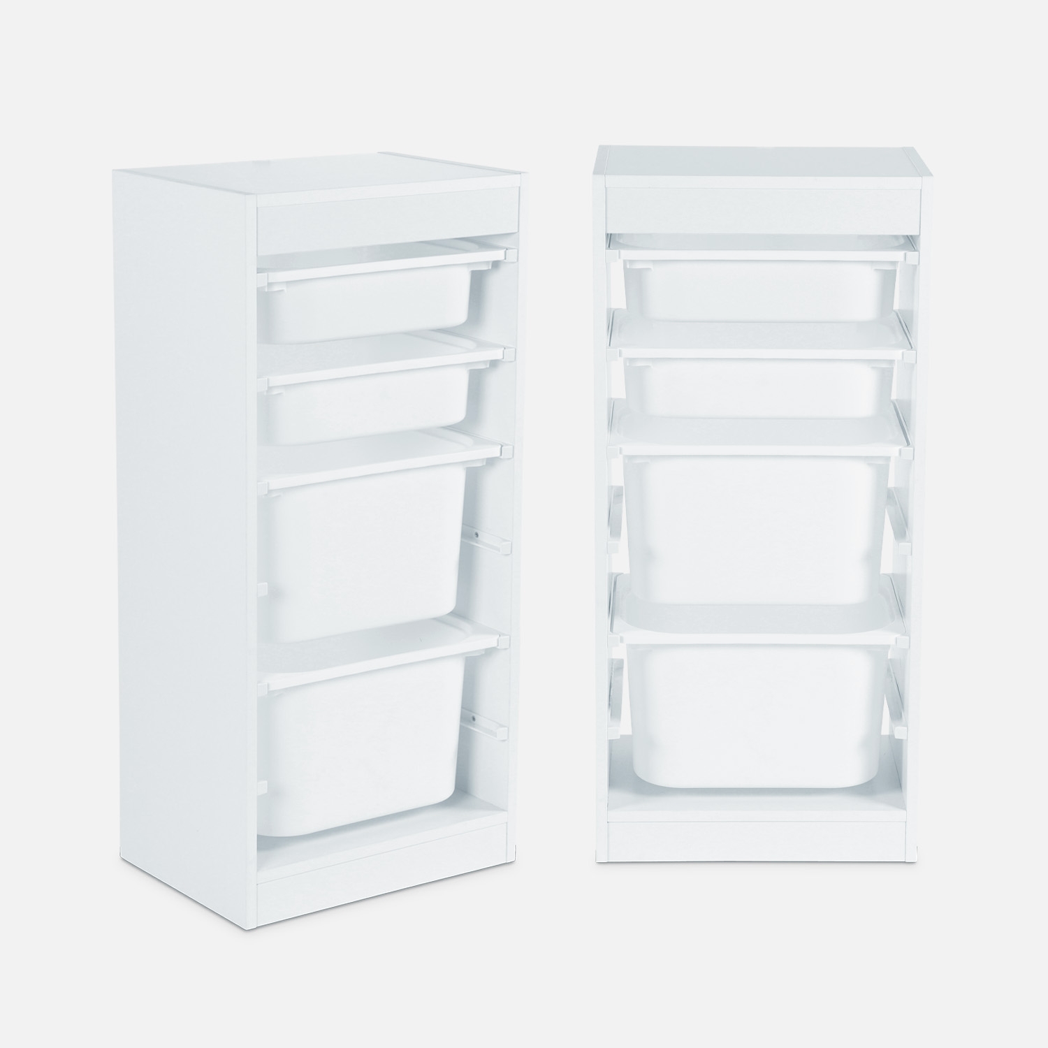 sweeek - Mueble de almacenamiento infantil 4 cajas, set de 2 , Sora x2 , 41x30x89