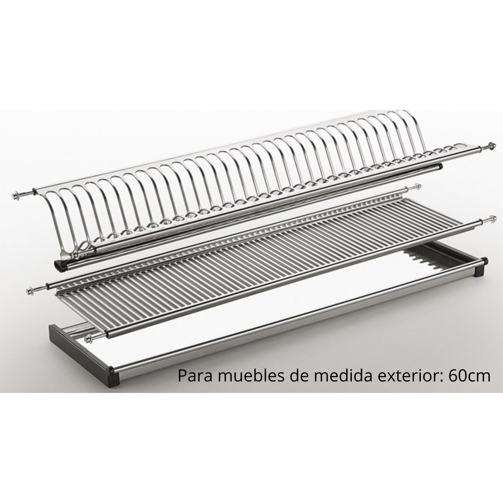 Escurreplatos Acero Inox Ocasionalia para mueble de 60cm con Bandeja Extraible