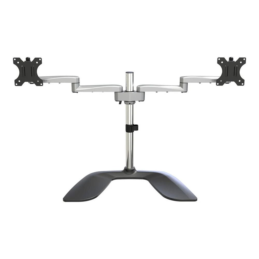 StarTech - Soporte para dos monitores ARMDUALSS de aluminio y acero con ajuste ergonómico, compatible VESA 75/100 mm y carga hasta 16 kg