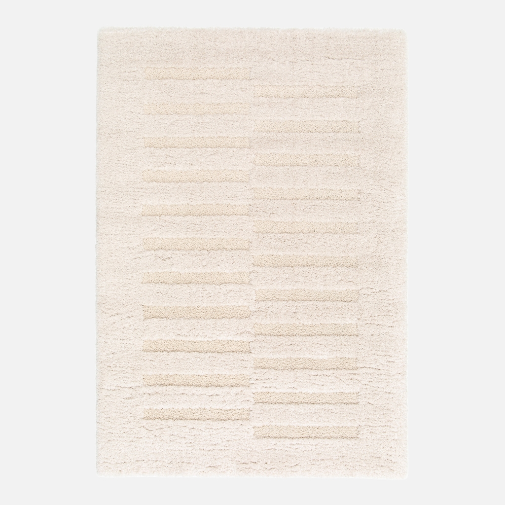 sweeek - Alfombra interior con diseño en relieve crema , Rio , 230x160x3