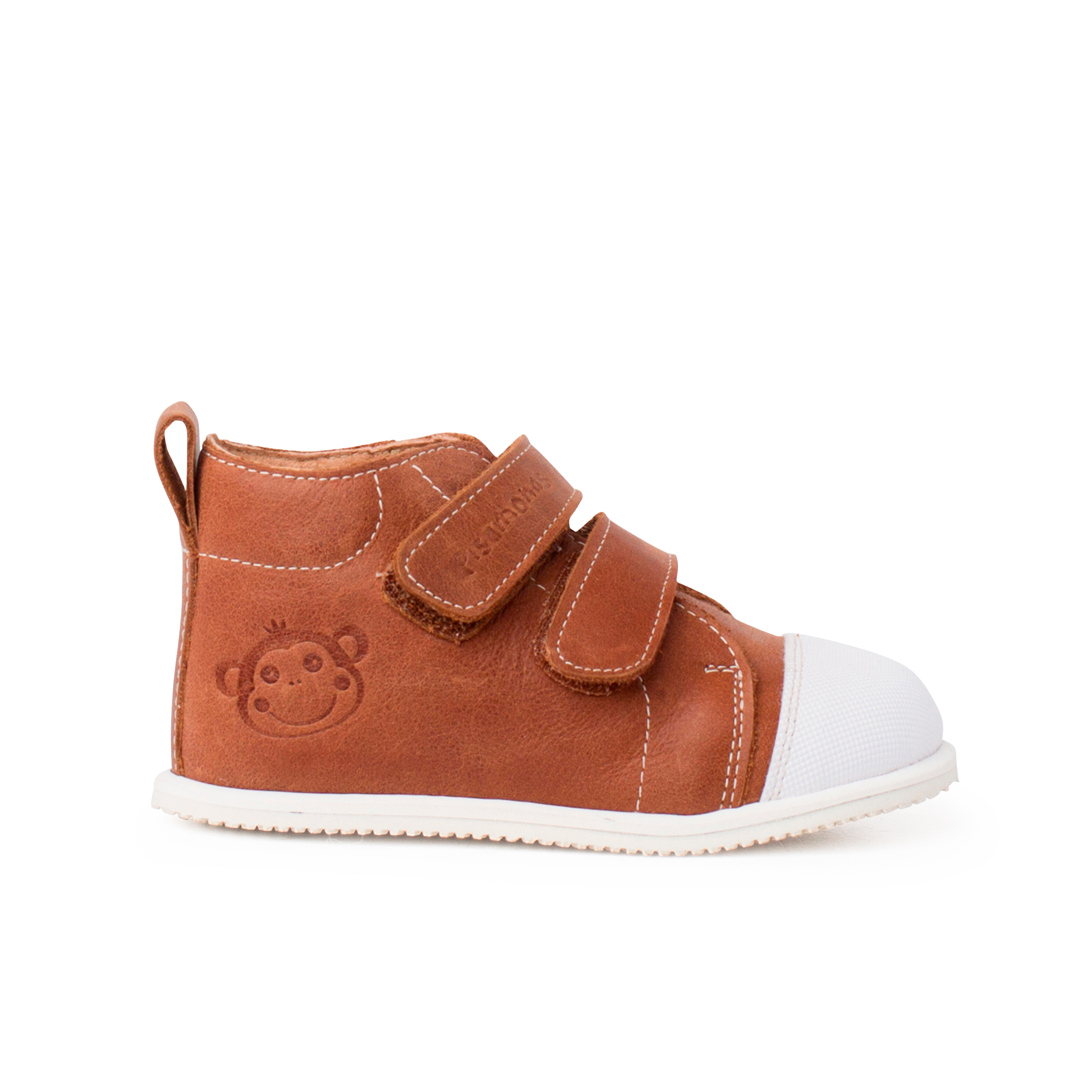 Pisamonas botita piel sport puntera blanca