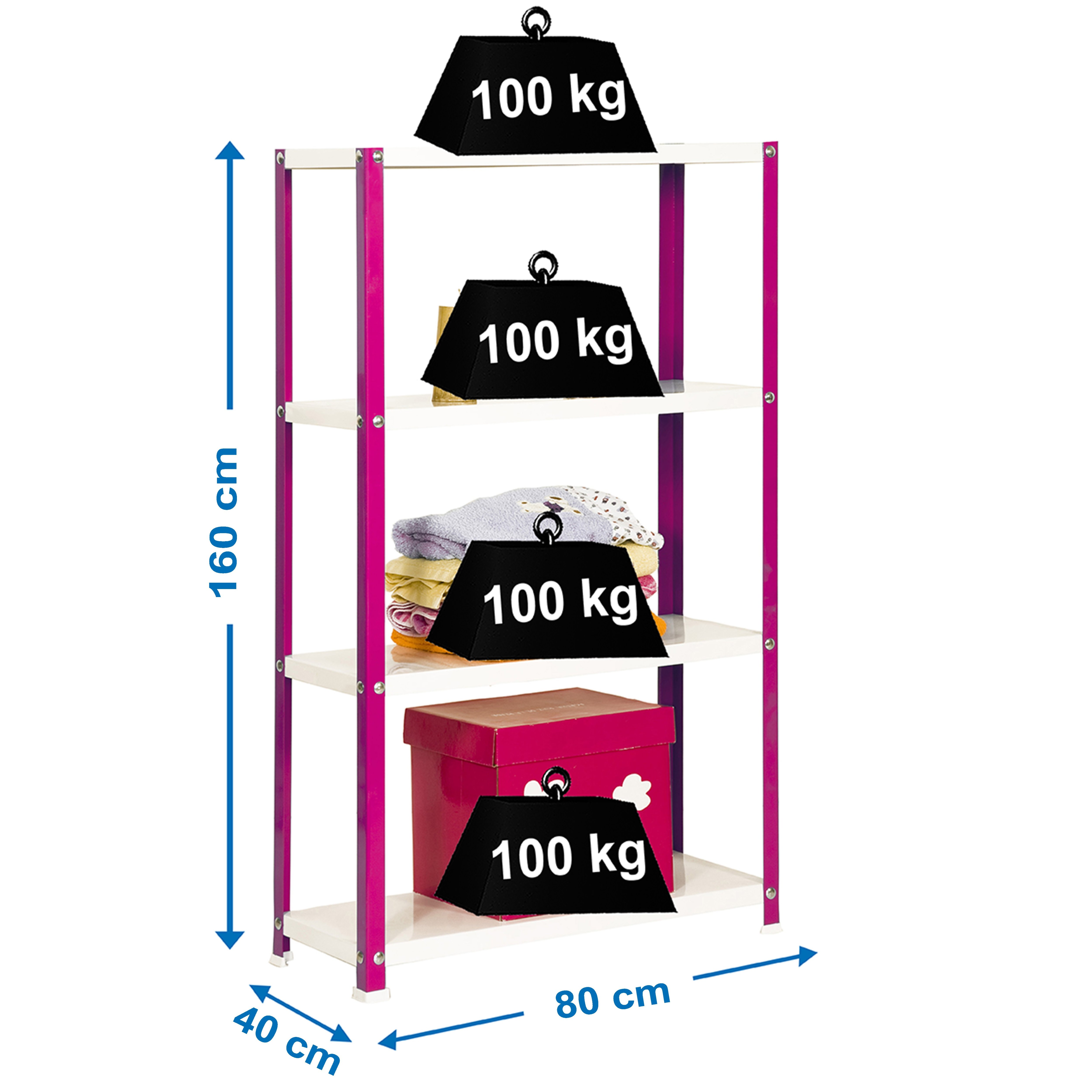 Estantería SIMONRACK Simonhome classic mini 4/400 rosa/blanco