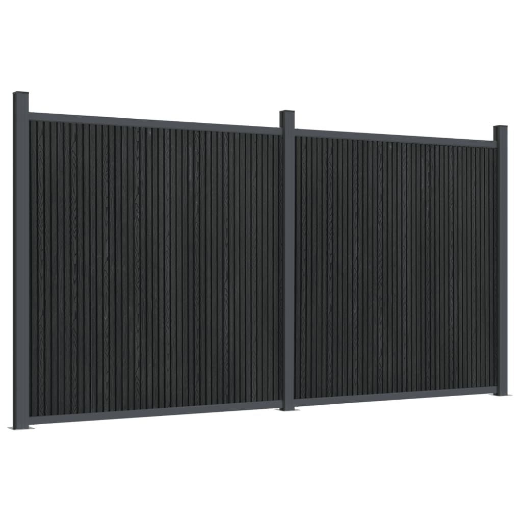 Panel de Valla Vidaxl WPC 353x186 Cm - Gris, Marrón