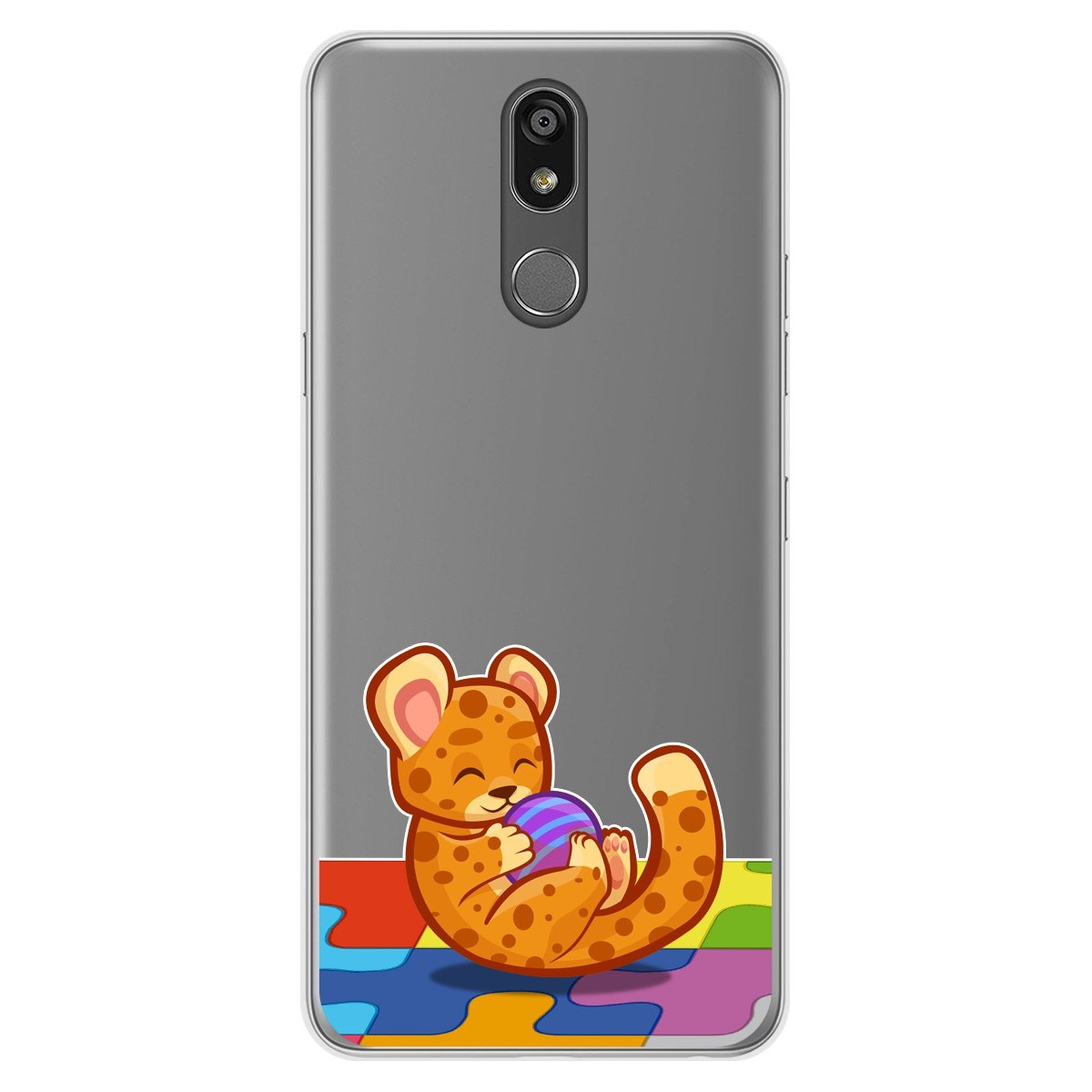 Tumundosmartphone Funda Gel Transparente para Lg K40 diseño Leopardo Dibujos