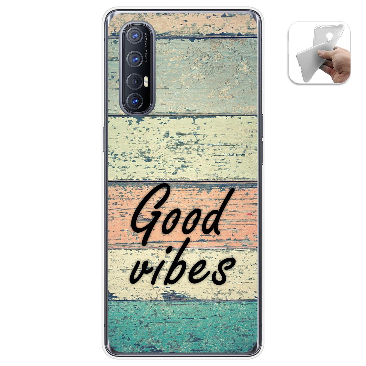 Tumundosmartphone Funda Gel Tpu para Oppo Find X2 Neo diseño Madera 01 Dibujos
