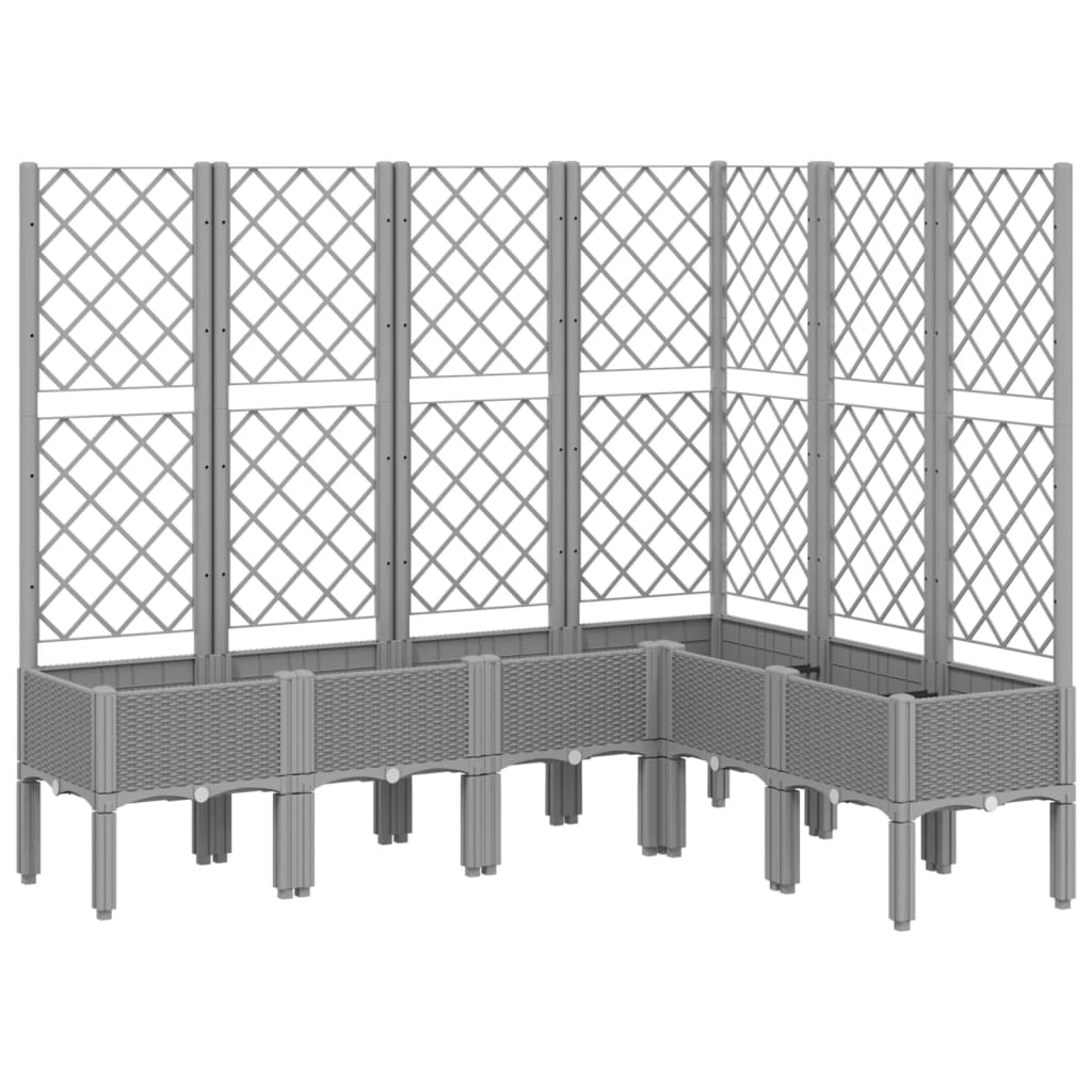 vidaXL Jardinera con enrejado PP 160x120x142 cm Color Gris,  Gris claro,  Negro y mas